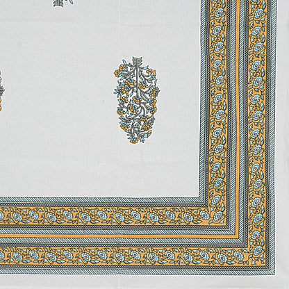 6/8 Seater Green Yellow Motif Dining Table Cover