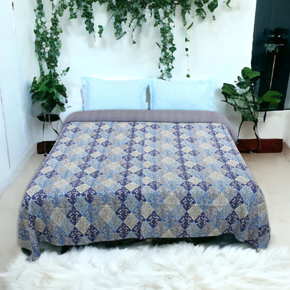 Hand Quilted Kantha Bedcover- The Subtle One