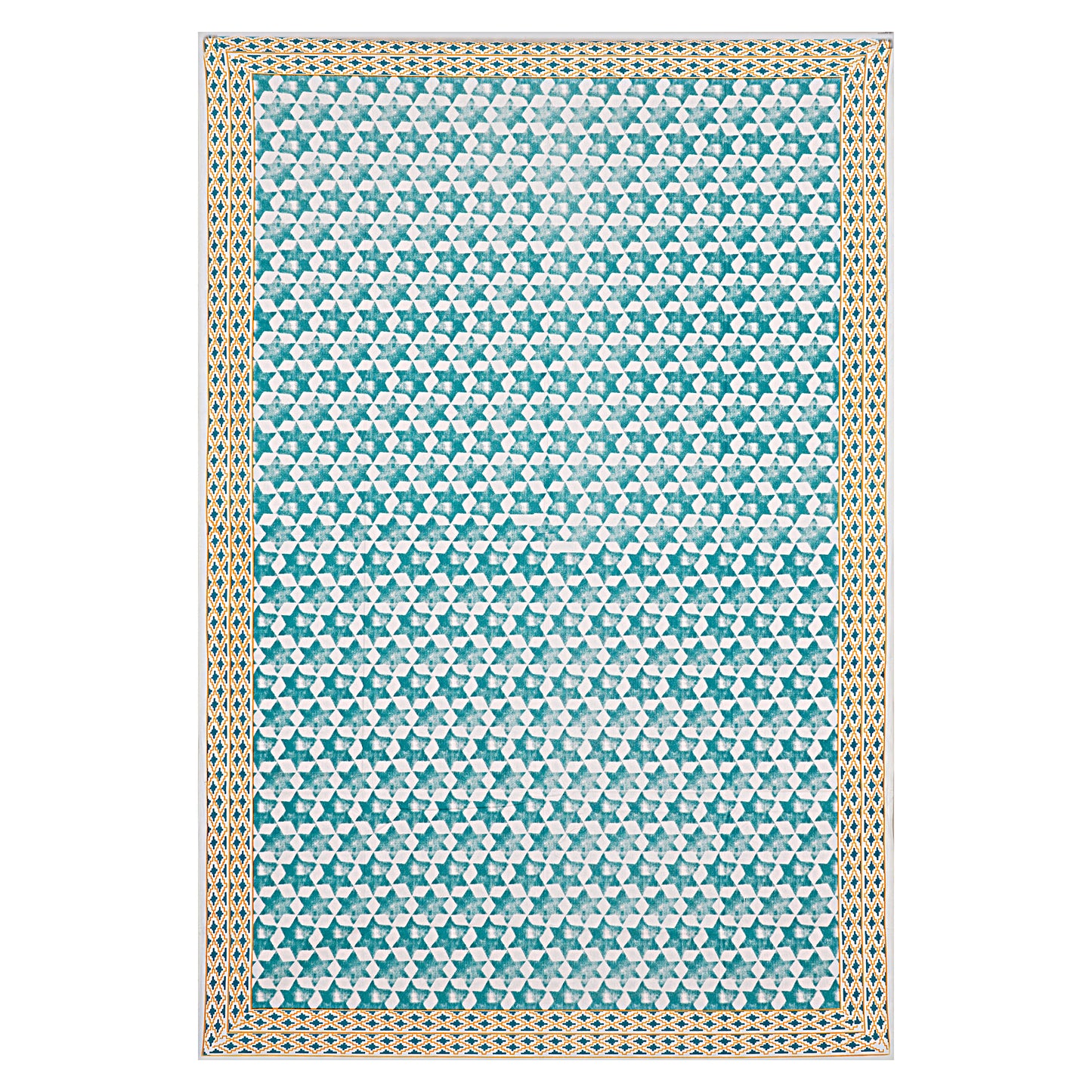 Sea Green Stars Single Bedsheet (90 x 60 Inches)