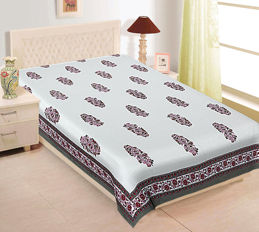 Red Motif Single Bedsheet (90 x 60 Inches)