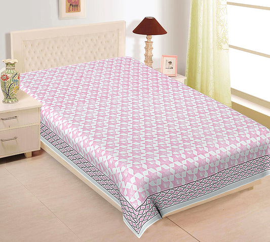 Pink Stars Single Bedsheet (90 x 60 Inches)