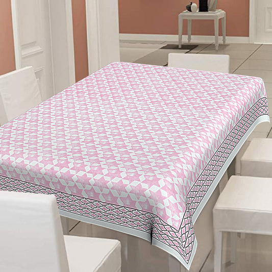 6/8 Seater Pink Stars Dining Table Cover