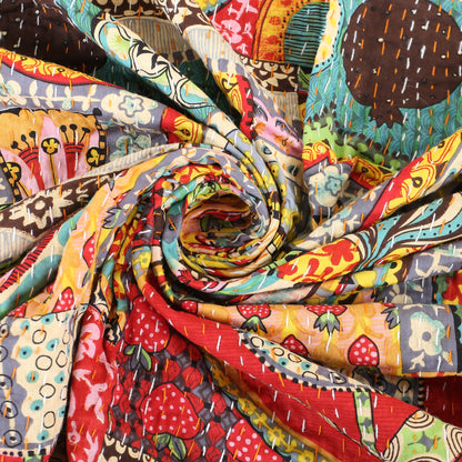 Hand Quilted Kantha Bedcover- Art of an Artist