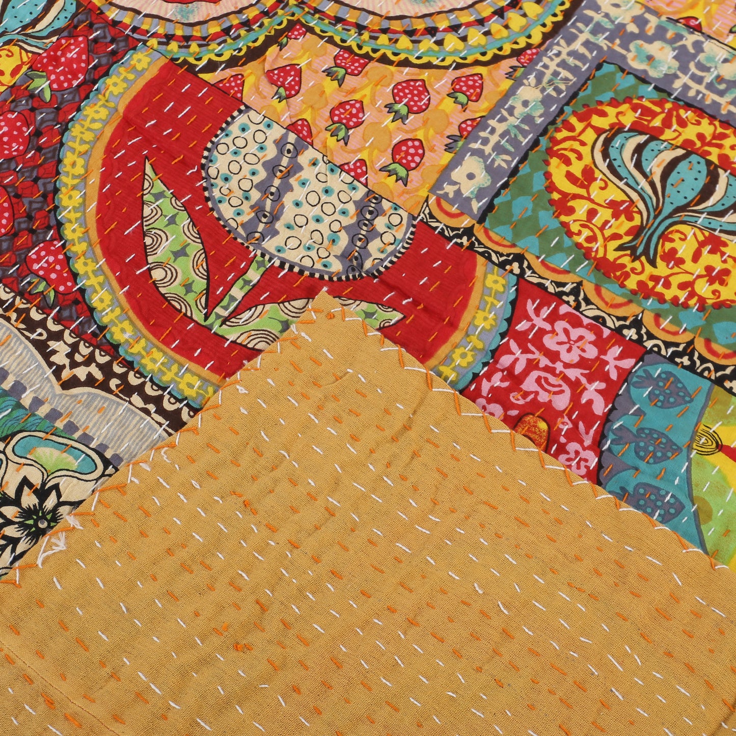 Hand Quilted Kantha Bedcover- Art of an Artist