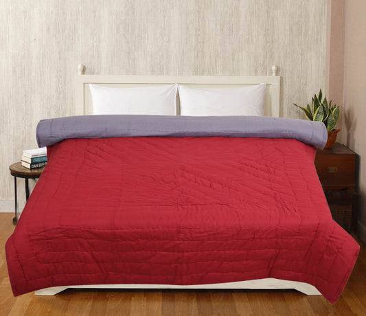 Red and Grey Super Soft Reversible Quilt/Comforter