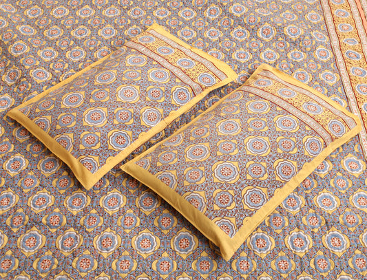 Yellow Motif Pillow Covers Only