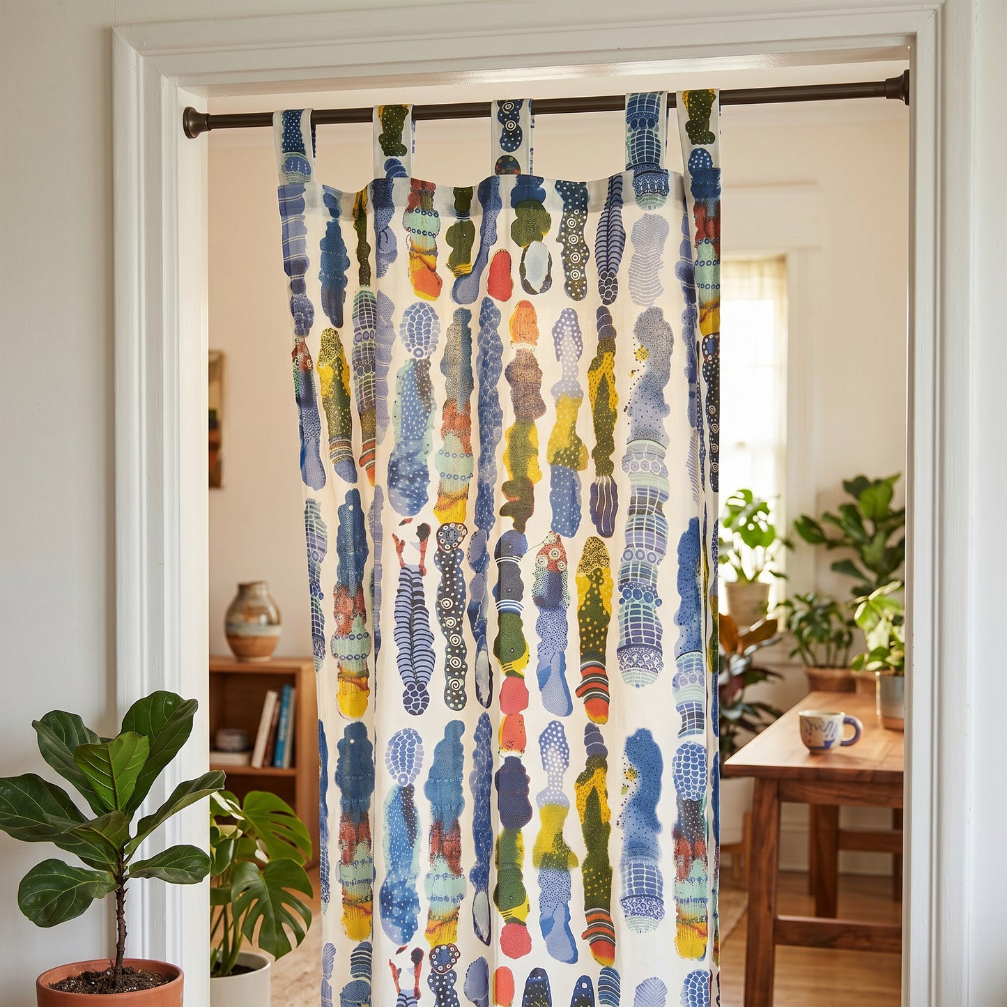 Ocean Cotton Cambric Curtain Pair