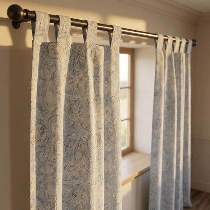 Soft Pastel Cotton Cambric Curtain Pair