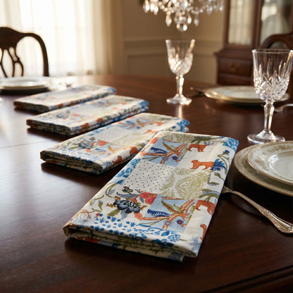 Patchwork printed Set of 6 Cotton Cambric Napkins