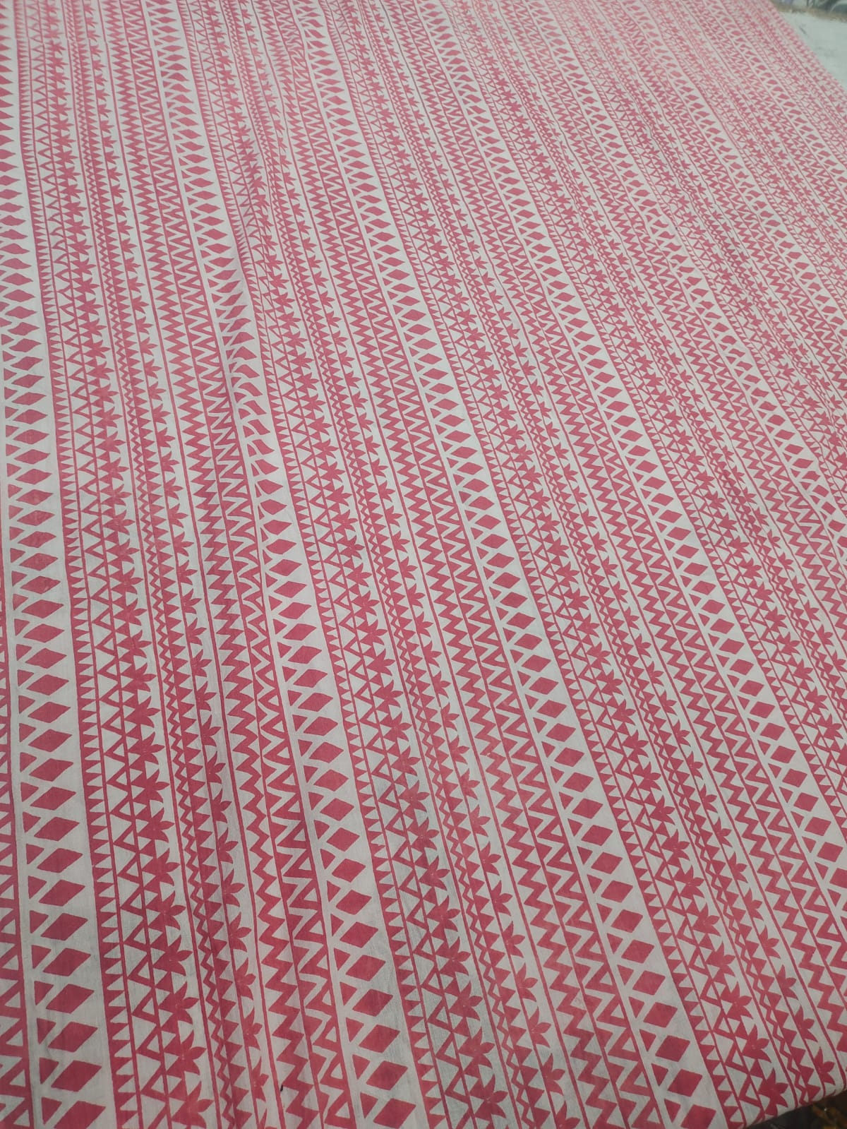 Cotton cambric 44 inches width-Red Border Fabric per meter