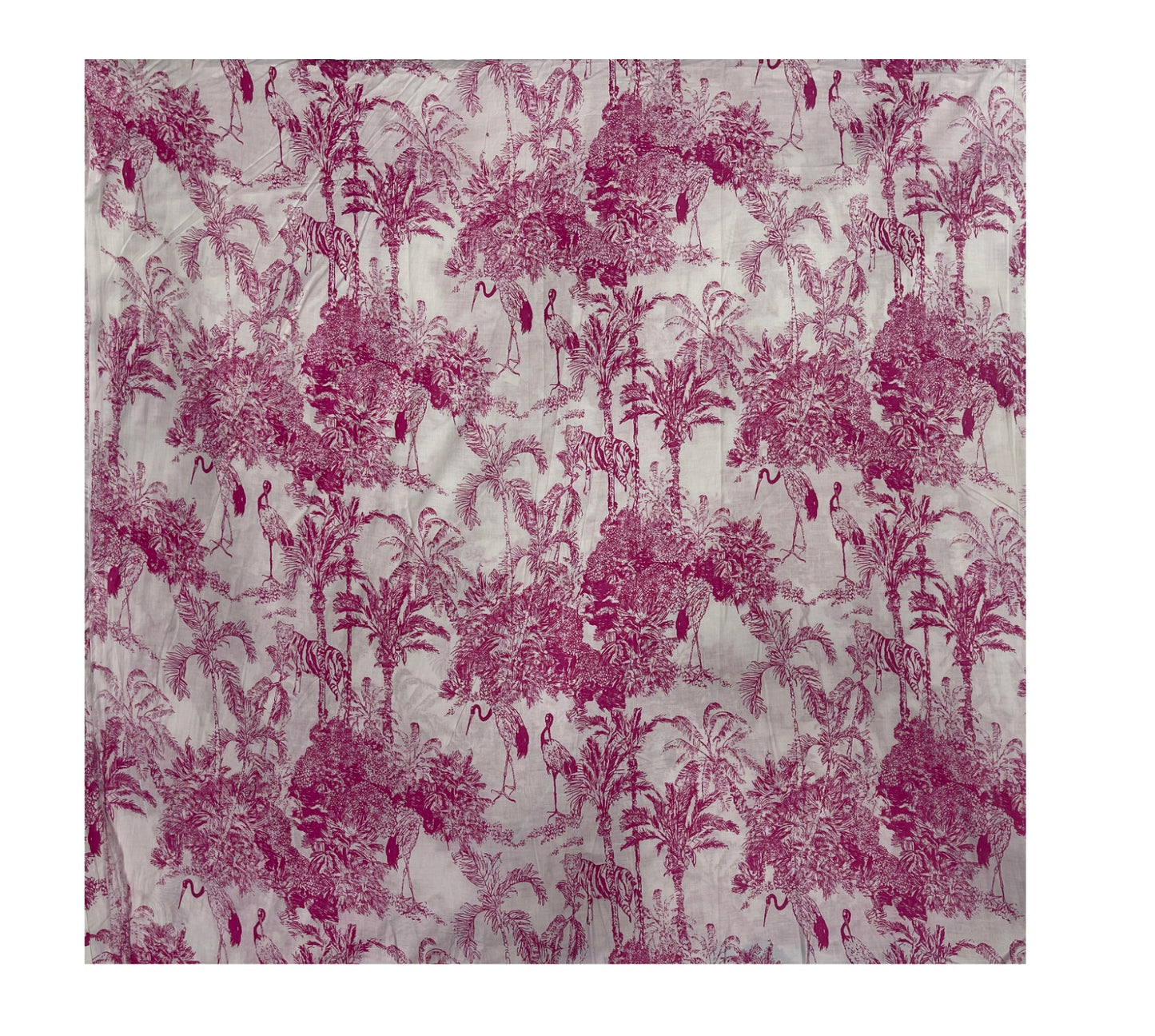 Jungle Sketch Cotton cambric 44 inches width- Pink Fabric per meter