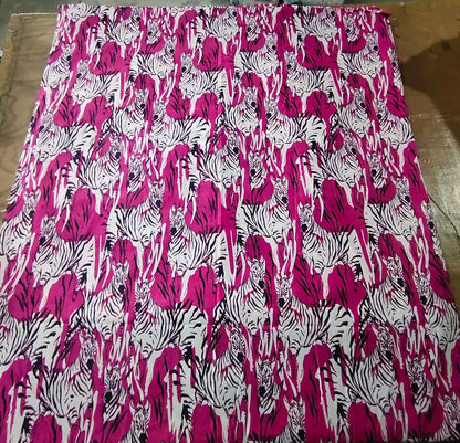 Zebra Pink cotton cambric width 44 inches Fabric per meter