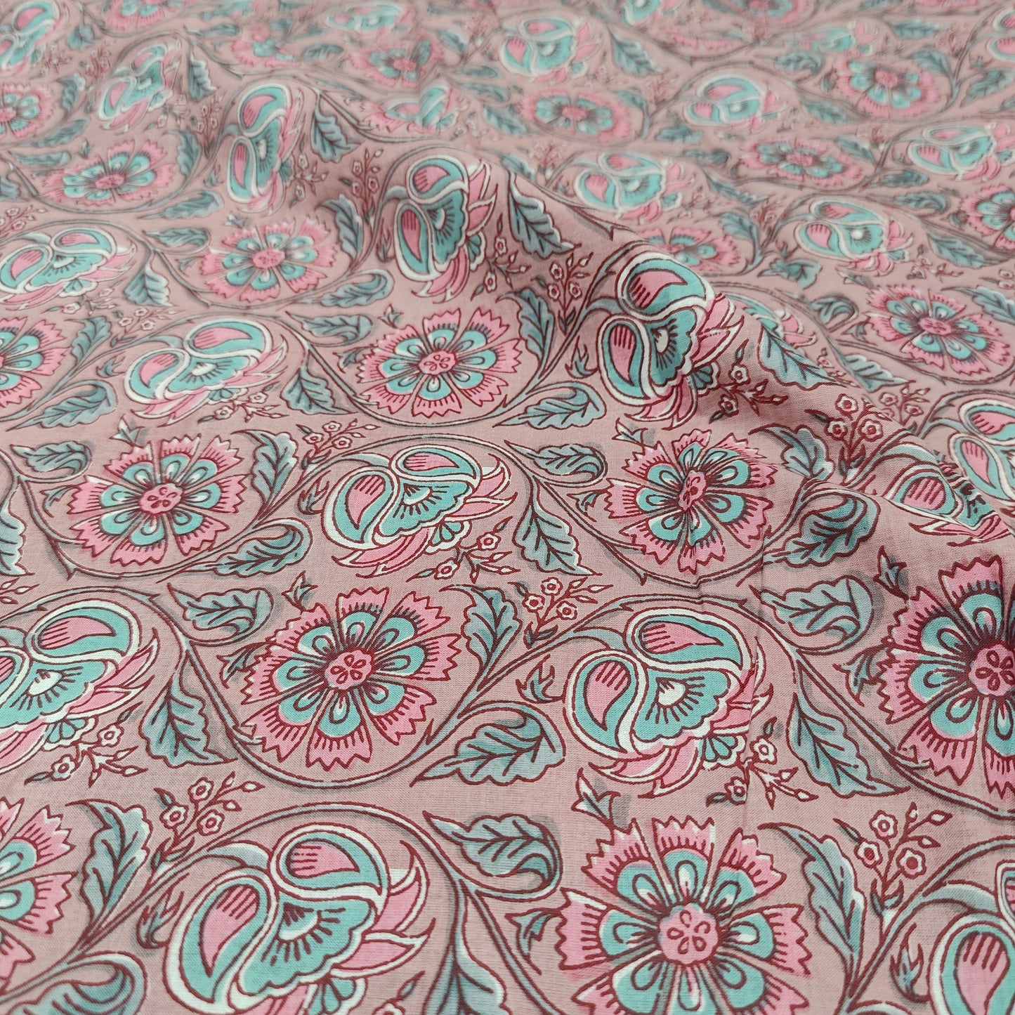 Pink mystery cotton cambric width 44 inches- Fabric per meter
