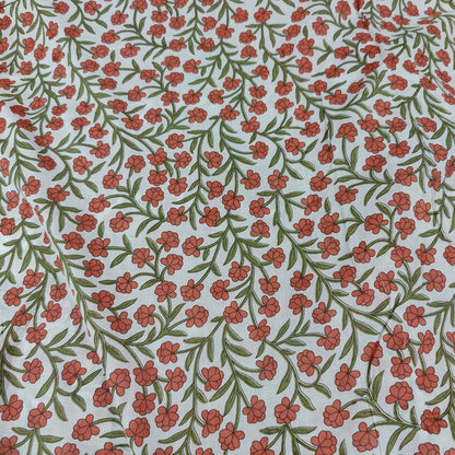 Small flowers on white Cotton cambric 44 inches width Fabric per meter