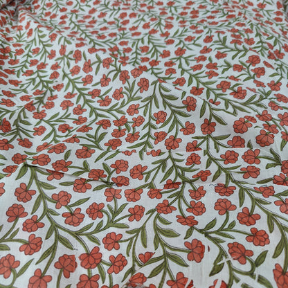 Small flowers on white Cotton cambric 44 inches width Fabric per meter