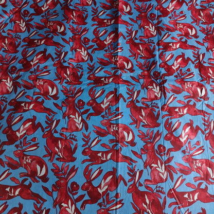 Wild Rabbit cambric fabric 44 inches width- Blue and Red