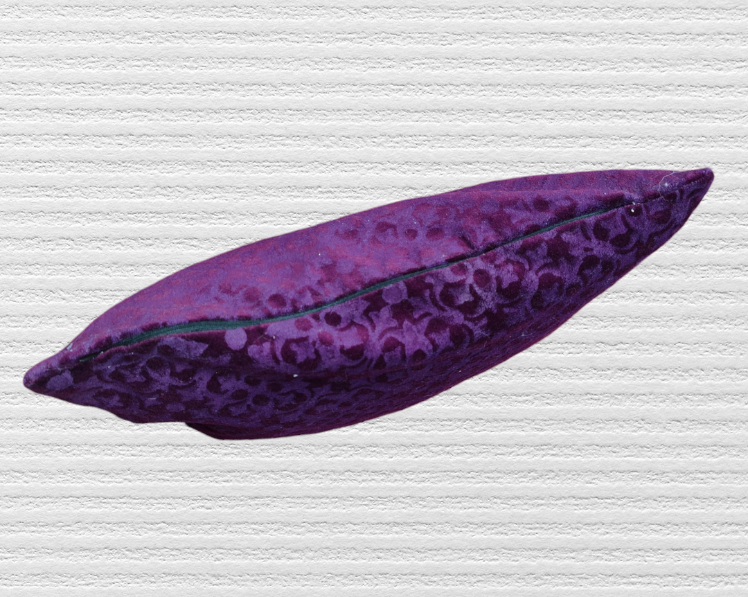 Purple embossed both side velvet cushion cover