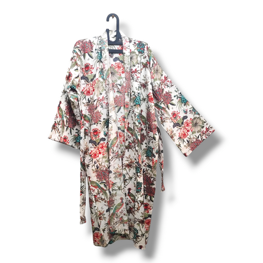 Cotton Hand Printed Kimono Robe Love takes over