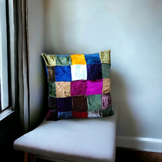 16" Square Patchwork velvet cushion cover
