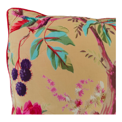 18" Yellow Birds of Paradise Cotton Cushion Cover