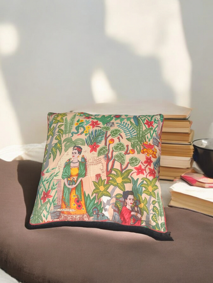 18" Frida peach Cotton Cushion Cover
