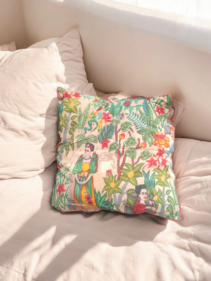18" Frida peach Cotton Cushion Cover
