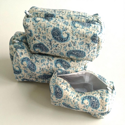 Vanity bag/ toiletry bag set of 3- Paisley