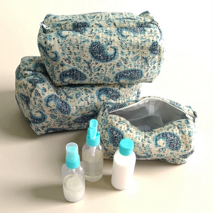 Vanity bag/ toiletry bag set of 3- Paisley
