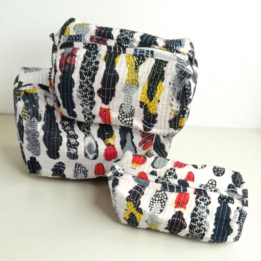 Vanity bag/ toiletry bag set of 3- Sea