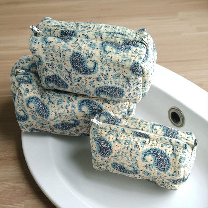 Vanity bag/ toiletry bag set of 3- Paisley