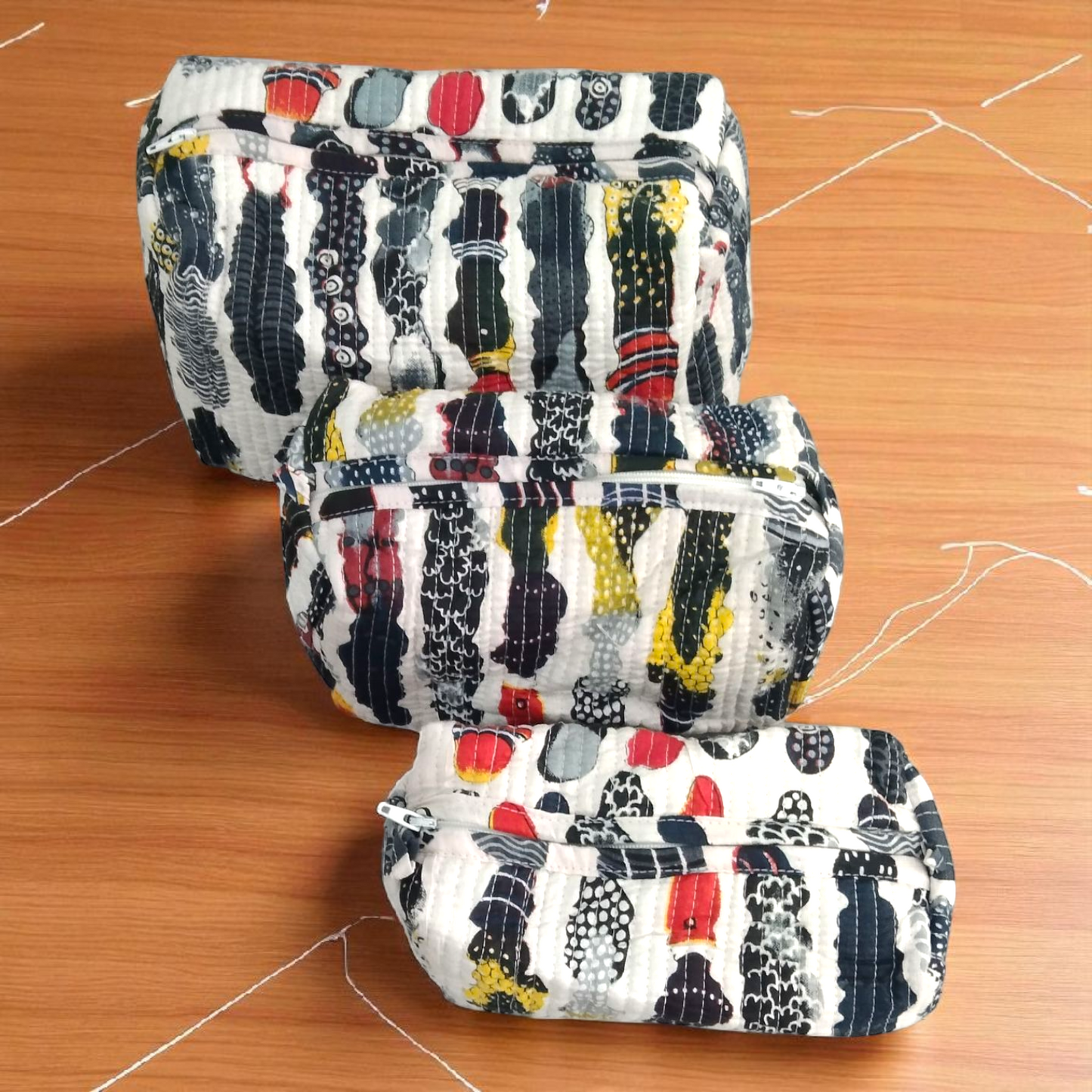 Vanity bag/ toiletry bag set of 3- Sea