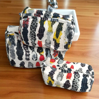 Vanity bag/ toiletry bag set of 3- Sea
