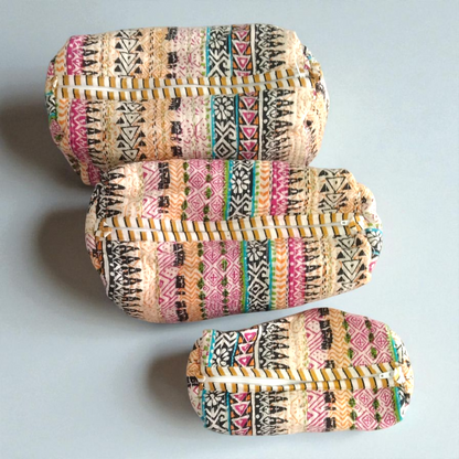 Vanity bag/ toiletry bag set of 3- multicolor