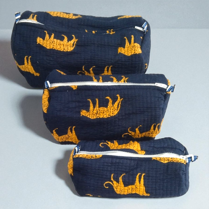 Vanity bag/ toiletry bag set of 3- leopard adventure