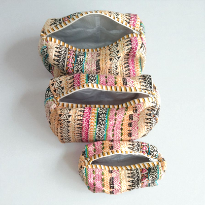 Vanity bag/ toiletry bag set of 3- multicolor