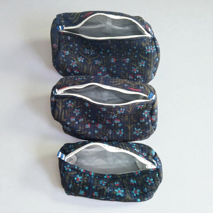 Vanity bag/ toiletry bag set of 3- Jasmine