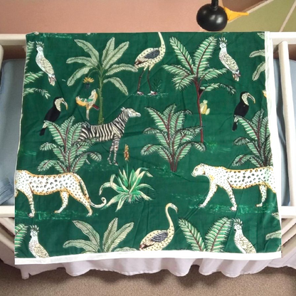 Baby dohar/ ac quilt Jungle green