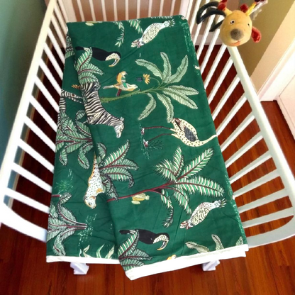 Baby dohar/ ac quilt Jungle green