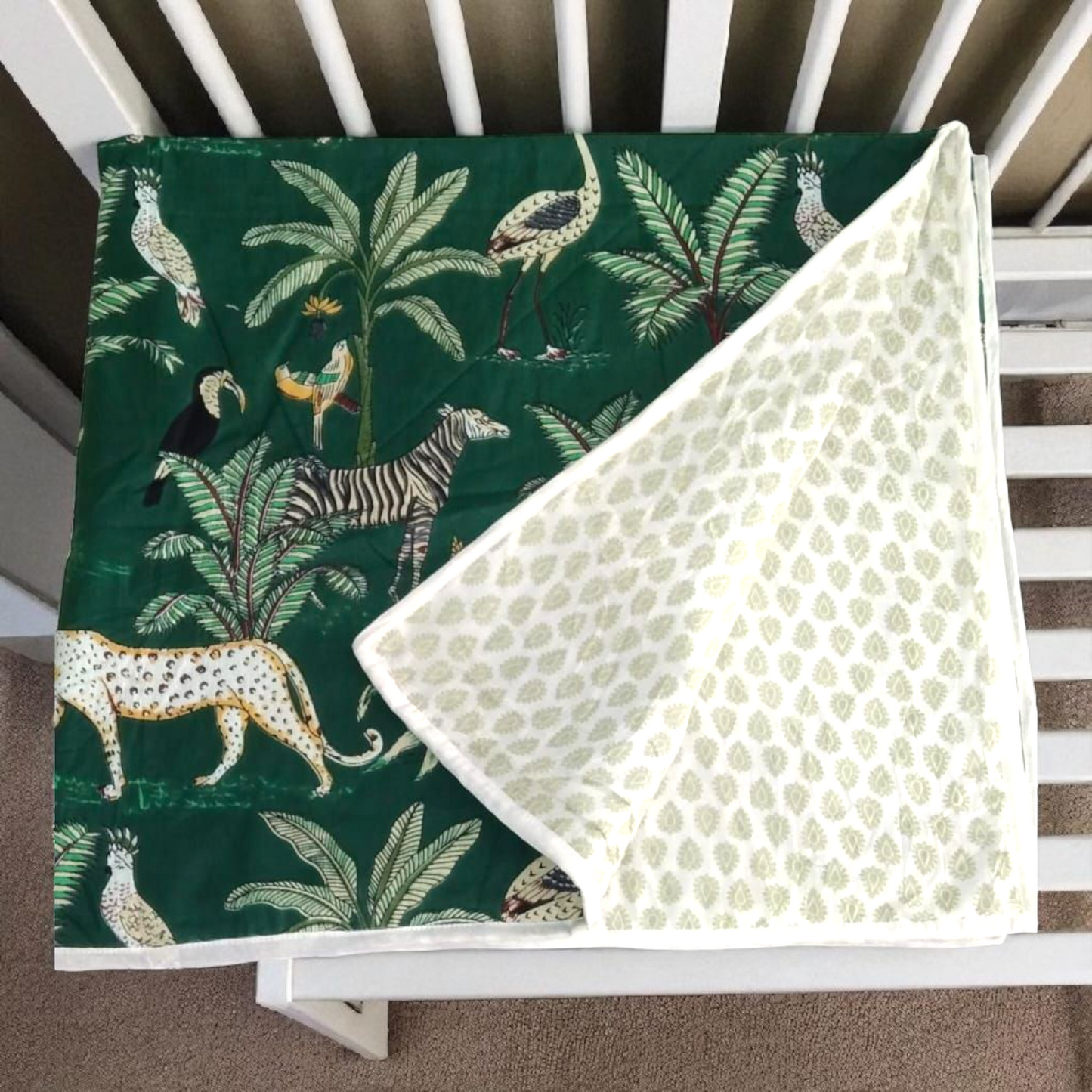 Baby dohar/ ac quilt Jungle green