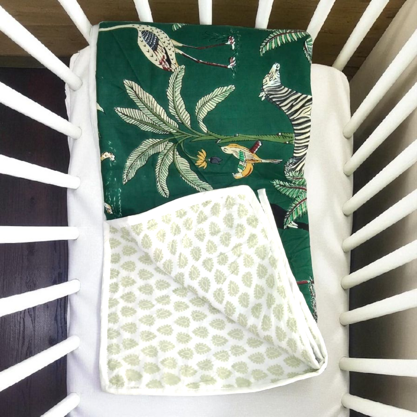 Baby dohar/ ac quilt Jungle green