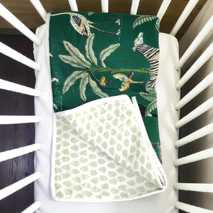 Baby dohar/ ac quilt Jungle green