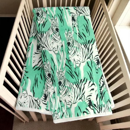 Baby dohar/ ac quilt zebra mint