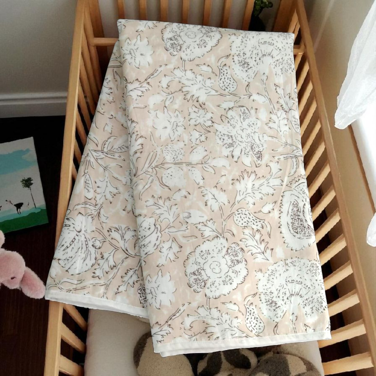 Baby dohar/ ac quilt soft beige