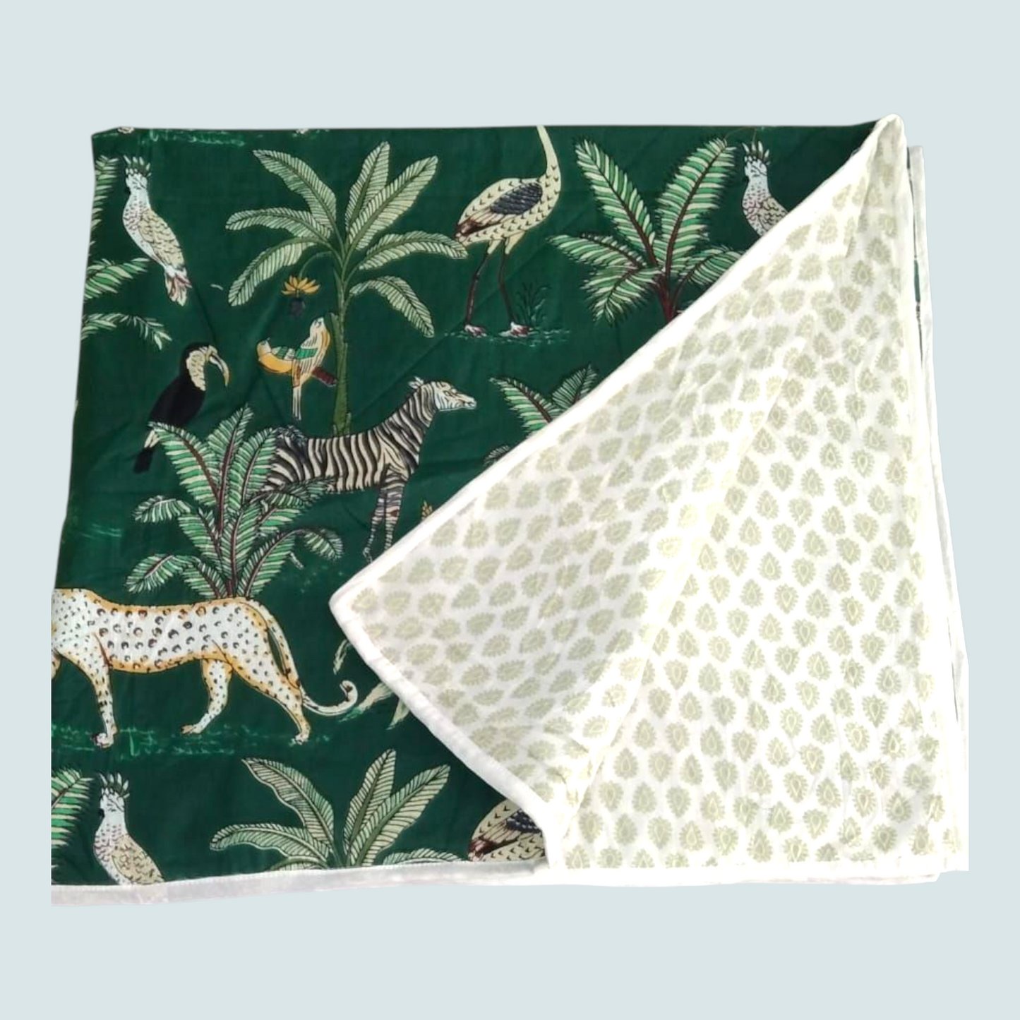 Baby dohar/ ac quilt Jungle green