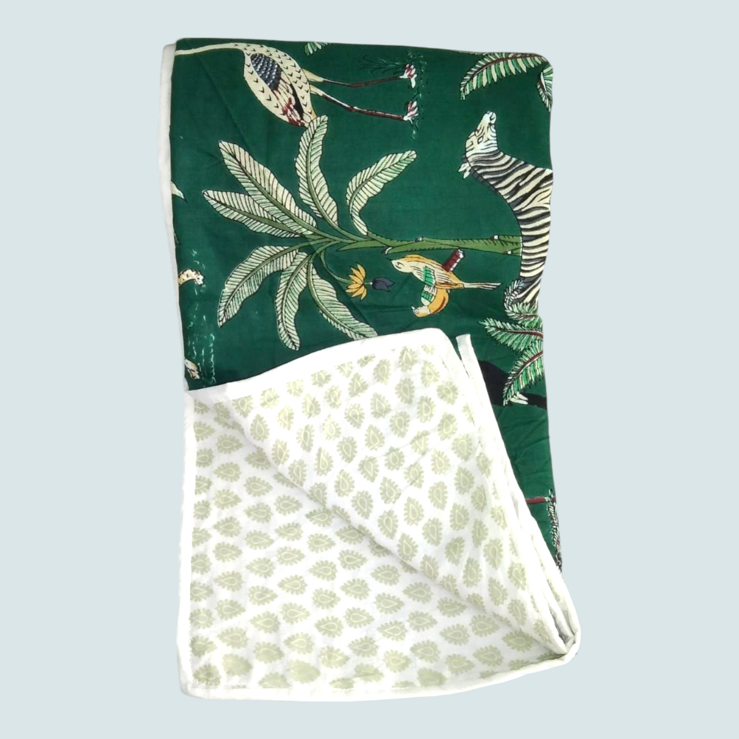 Baby dohar/ ac quilt Jungle green