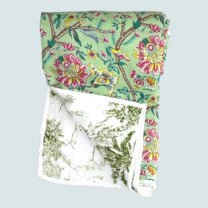 Baby dohar/ ac quilt green hues