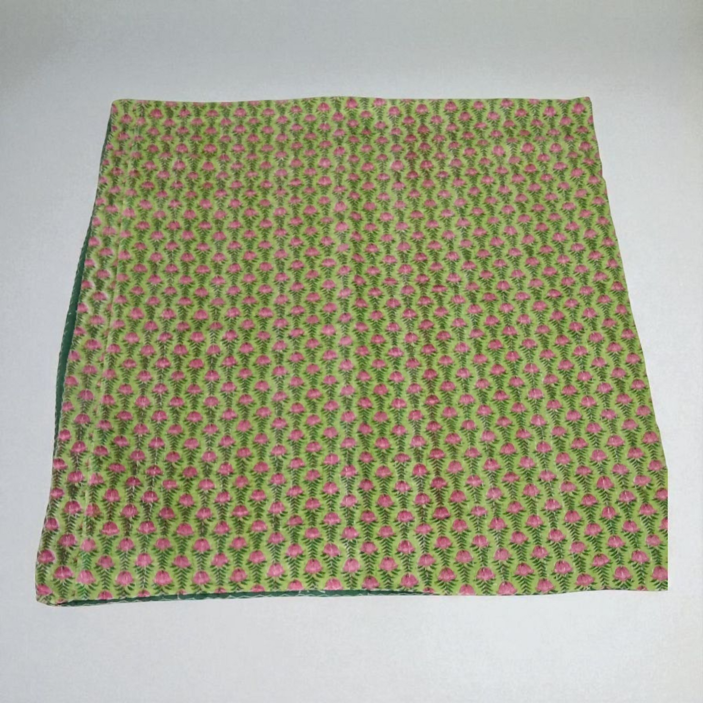 Hand Quilted Kantha Bedcover- Vibe Green