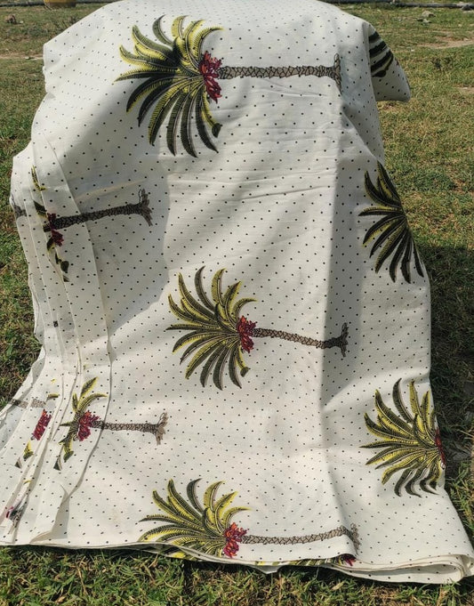 Palm Tree Cotton Cambric Fabric Width 44 inches Fabric per meter