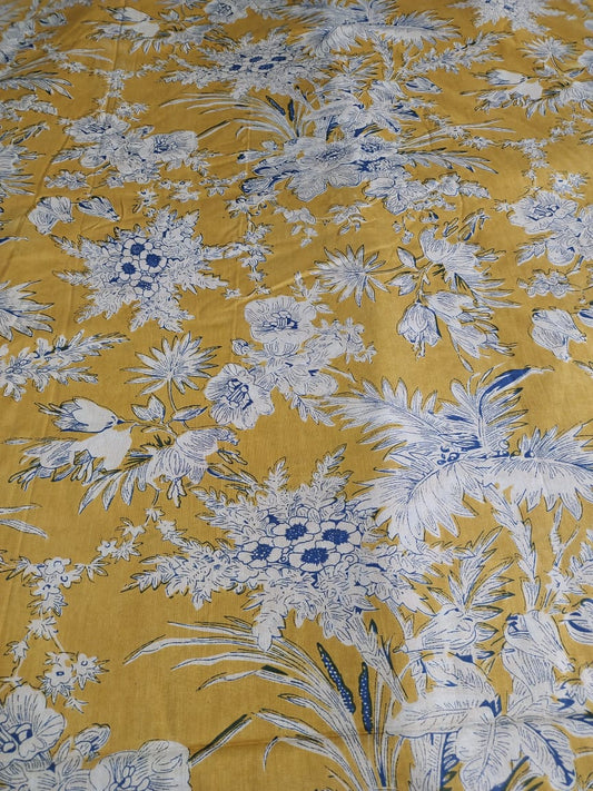 Mustard sparks cotton cambric 44 inches width Fabric per meter
