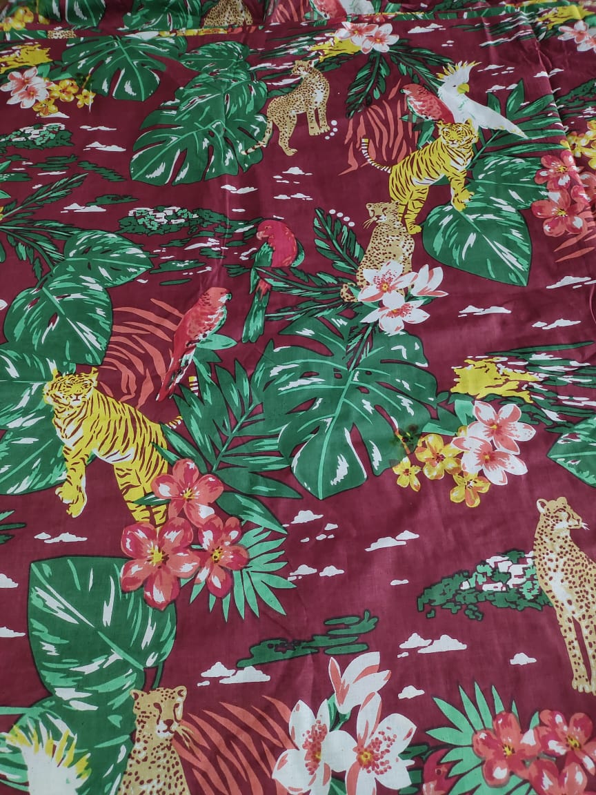 Jungle Red cotton cambric 44 inches width Fabric per meter